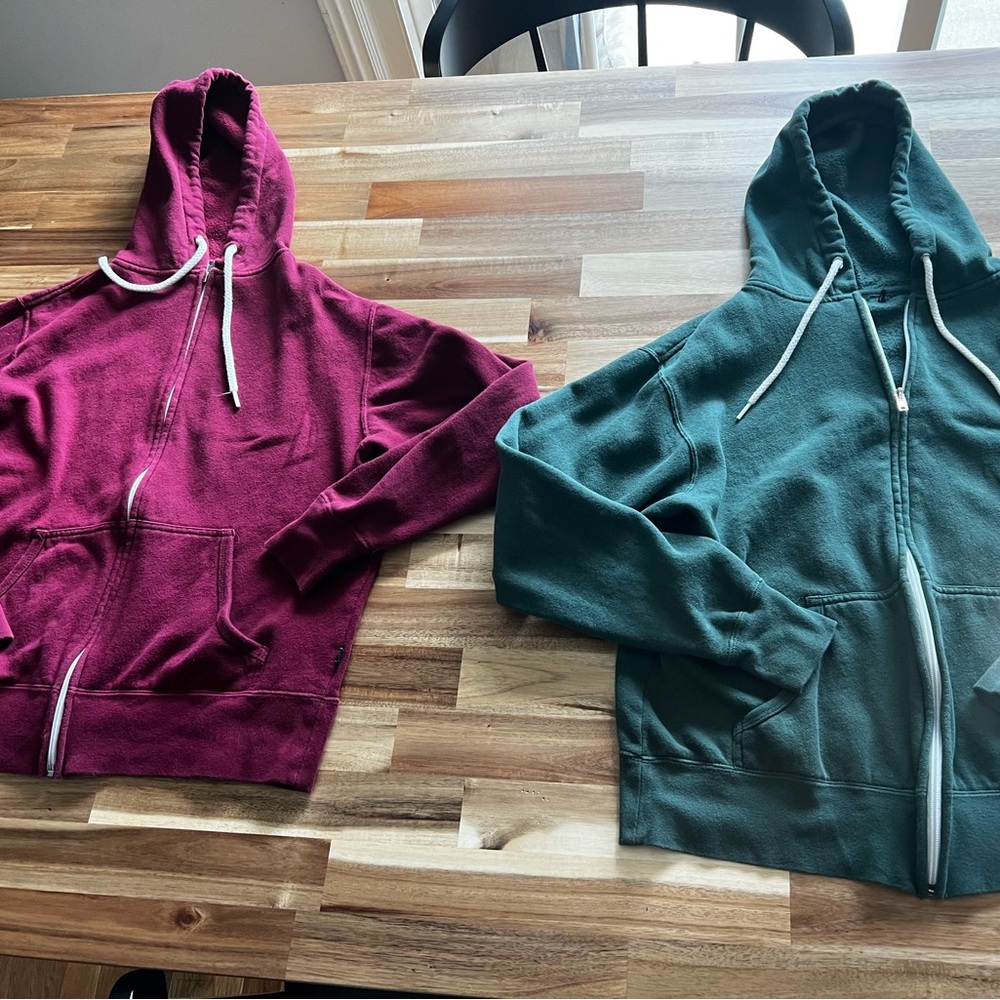RSQ burgundy and green zip up hoodies from Tillys size small